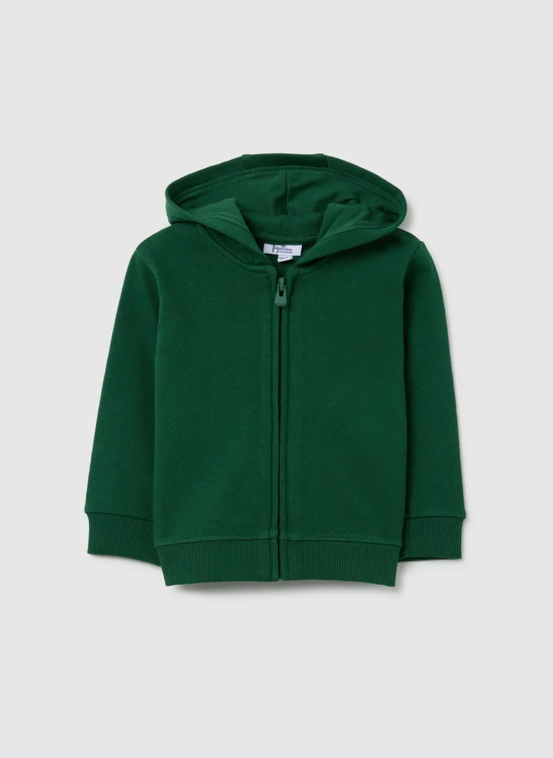 Ovs OVS Baby Hoodie In Pure Green Cotton Regular Fit